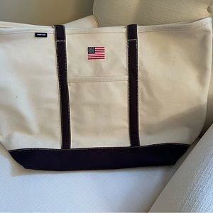 NWOT Lands End American Flag Boat Tote XL